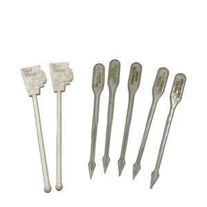Vintage Lot Cocktail Stirrers Textured Four Roses Virginia Country Club Clear